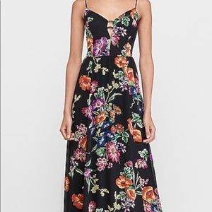 Express Floral Cut-Out Maxi Dress